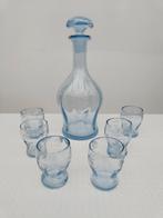 Karafje met bijhorende glaasjes. Hoogte: 19,50 cm., Enlèvement ou Envoi, Utilisé, Verres et Verres à shot