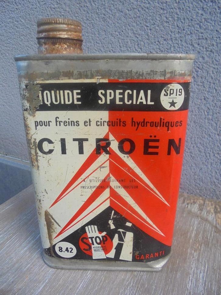 zeldzaam olieblik citroen remmen en hydraulische systemen, Verzamelen, Blikken, Gebruikt, Overige, Overige merken, Ophalen of Verzenden