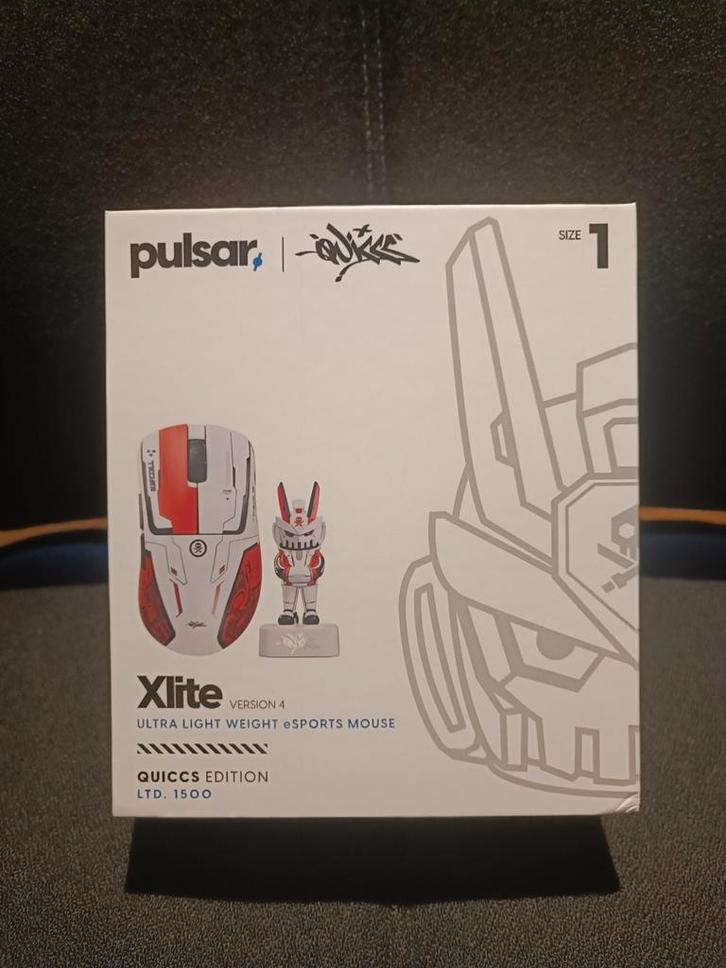 Pulsar Xlite V4 8K Wireless Quiccs Edition Size 1 ( mini ), Computers en Software, Muizen, Zo goed als nieuw, Muis, Rechtshandig
