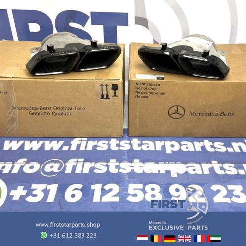 W460 W461 W463 G63 AMG UITLAAT SIERSTUKKEN SET ZWART ORIGINE, Auto-onderdelen, Uitlaatsystemen, Mercedes-Benz, Gebruikt, Ophalen of Verzenden