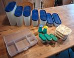 Tupperware set ruimtespaarders, set gele en oranje schalen,., Enlèvement, Utilisé, Orange