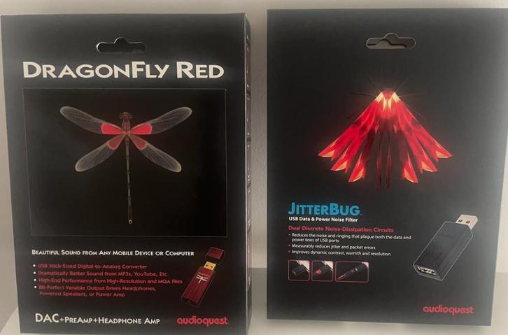 Audioquest Dragonfly RED + JITTERBUG, Audio, Tv en Foto, Hoofdtelefoons, Zo goed als nieuw, Verzenden
