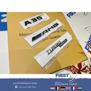 A35 AMG LETTERS SET ZWART LOGO SET Mercedes A KLASSE BADGE 2 beschikbaar voor biedingen