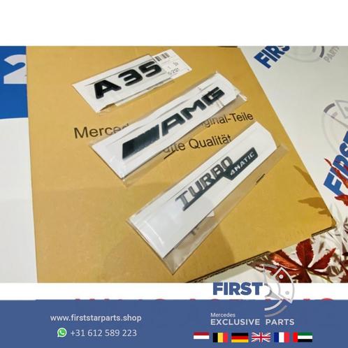 A35 AMG LETTERS SET ZWART LOGO SET Mercedes A KLASSE BADGE 2, Auto-onderdelen, Carrosserie, Mercedes-Benz, Gebruikt, Ophalen of Verzenden