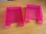 2 fuchsia roze vakken brievenbak paper tray documentenhouder, Ophalen of Verzenden