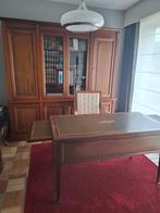 Uniek antiek bureau met bijhorende vitrinekast en 2 stoelen, Huis en Inrichting, Bureaus, Ophalen, Gebruikt, Bureau