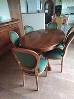 Ovalen eettafel  met 6 stoelen, Huis en Inrichting, Ophalen, Gebruikt, 100 tot 150 cm, Klassiek