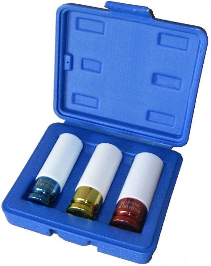 Jeu de douilles 3 pièces avec protection en plastique., Autos : Divers, Outils de voiture, Neuf, Enlèvement ou Envoi