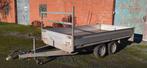 Geremde plateau aanhangwagen dubbelas 350 x 185  2000 kg, Auto diversen, Aanhangers en Bagagewagens, Ophalen, Gebruikt