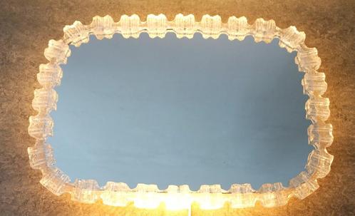 Vintage spiegel ijsglas verlicht acryl Honsel Leuchten 70's, Huis en Inrichting, Woonaccessoires | Spiegels, Gebruikt, Ophalen of Verzenden