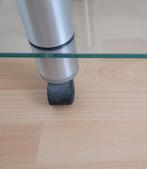 Glazen TV - tafel op wieltjes in perfecte staat, Ophalen, Minder dan 50 cm, Zo goed als nieuw, Minder dan 100 cm