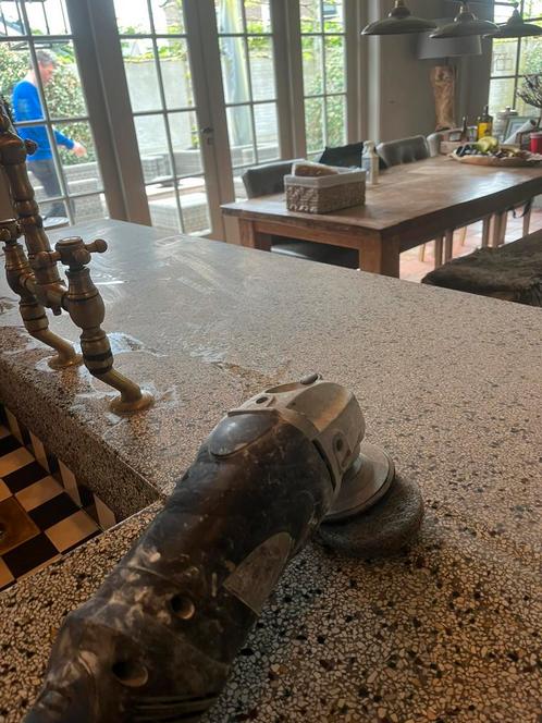 Aanrechtblad hardsteen arduin terrazzo polijsten, Antiek en Kunst, Curiosa en Brocante, Ophalen of Verzenden