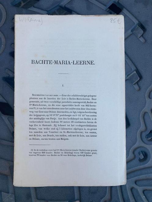 (BACHTE-MARIA-LEERNE DEINZE) Bachte-Maria-Leerne., Livres, Histoire & Politique, Utilisé, Enlèvement ou Envoi
