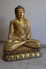 90cm hoge unieke vergulde buddha  *** HERZIENE PRIJS, Ophalen, Zo goed als nieuw, Religie