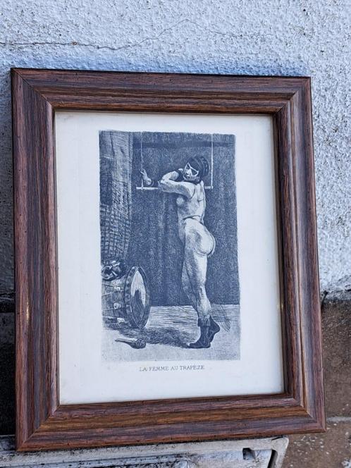 Gravure la femme au trapeze de Félicien rops, Antiek en Kunst, Kunst | Etsen en Gravures, Ophalen of Verzenden