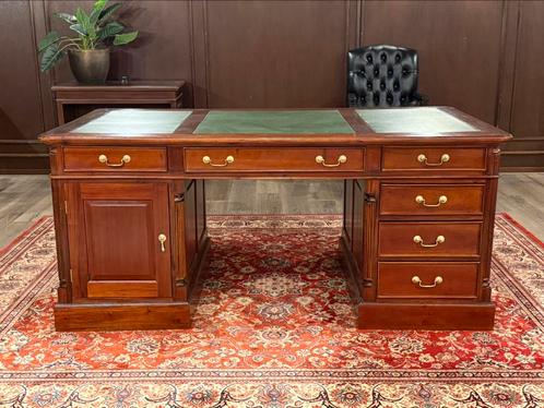 Klassiek Engels bureau (partnerdesk) #499, Huis en Inrichting, Bureaus, Zo goed als nieuw, Bureau, Ophalen of Verzenden