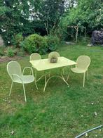 terrastafels en stoelen, Tuin en Terras, Tuinstoelen, Ophalen, Gebruikt, Metaal, Stapelbaar