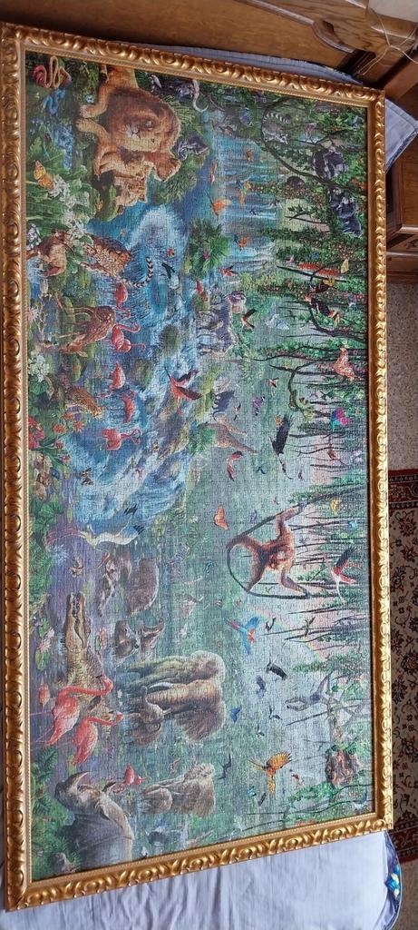 Grote rechthoekige kader met jungle puzzel, Huis en Inrichting, Woonaccessoires | Schilderijen, Tekeningen en Foto's, Zo goed als nieuw