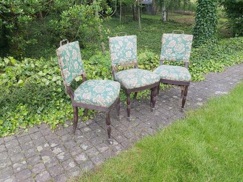 3 stijlvolle stoelen en 1 zetel om te restaureren, Antiek en Kunst, Antiek | Meubels | Stoelen en Sofa's, Ophalen