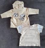Beige capuchonjasje van Snoopy en T-shirt - Maat 68, Kinderen en Baby's, Snoopy, Ophalen of Verzenden, Zo goed als nieuw, Jasje