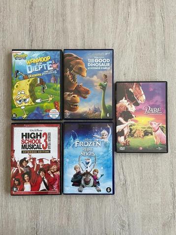 Vijf dvd’s met leuke afleveringen of films voor kinderen  beschikbaar voor biedingen
