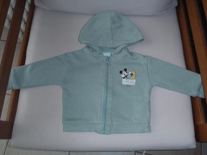 groen vest + capuchon maat 74 - Disney, Kinderen en Baby's, Babykleding | Maat 74, Zo goed als nieuw, Jongetje, Truitje of Vestje