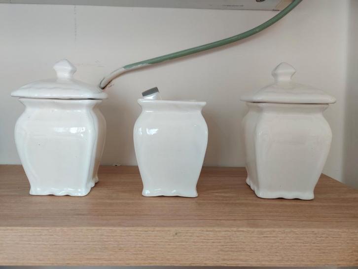 Set van 3 koffie, suiker en thee potten, Antiek en Kunst, Antiek | Keukengerei, Ophalen of Verzenden