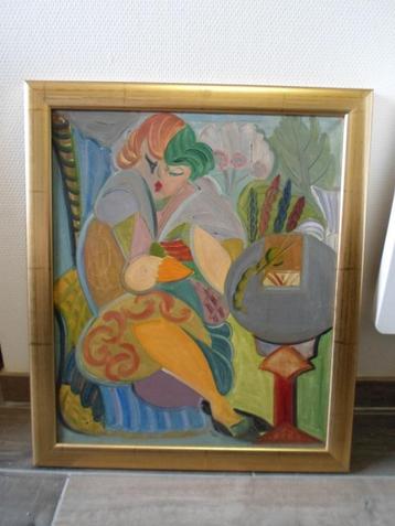 Tableau cubiste de Jacqueline Hans élève de André  Lhote beschikbaar voor biedingen