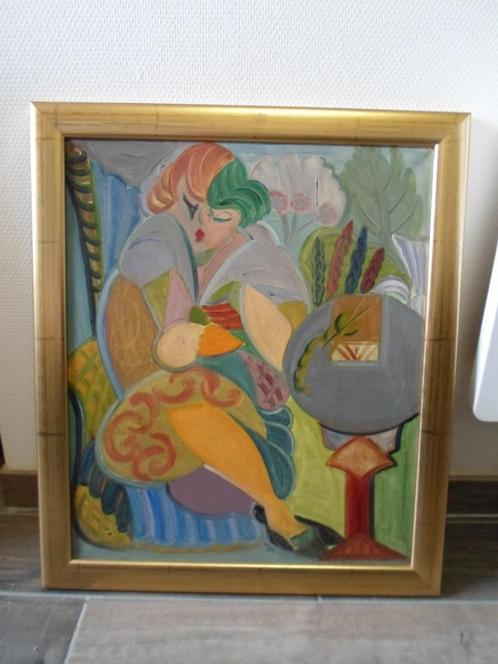 Tableau cubiste de Jacqueline Hans élève de André  Lhote, Antiek en Kunst, Kunst | Schilderijen | Abstract, Ophalen of Verzenden