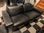 Moet weg! Zwarte leren 3-zitsbank - Goede staat - Hasselt, Trois personnes, Enlèvement, Utilisé, Cuir