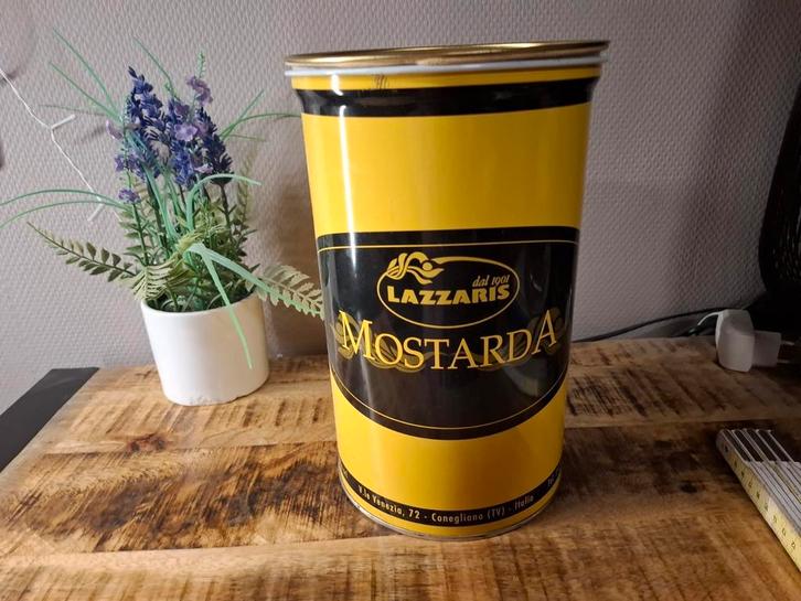 Oude Italiaanse mosterddoos, Verzamelen, Blikken, Zo goed als nieuw, Ophalen