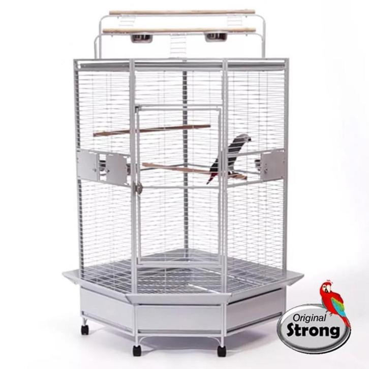 Papegaaienkooi Villa Erica Hamerslag Parelwit nu met 10% kor, Dieren en Toebehoren, Vogels | Hokken en Kooien, Zo goed als nieuw