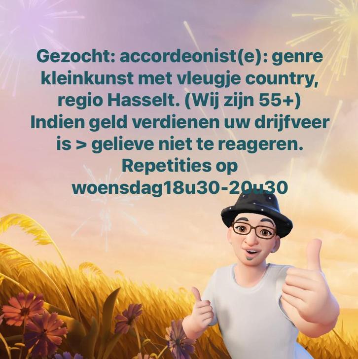 Accordeonist(e) gezocht, Musique & Instruments, Accordéons, Enlèvement ou Envoi