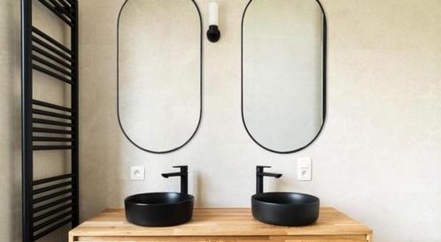 Storke badkamerspiegel zwart 2 stuks (50 x 100), Maison & Meubles, Accessoires pour la Maison | Miroirs, Comme neuf, Moins de 50 cm