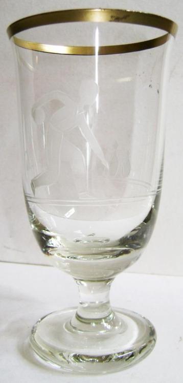 Gegeaveerd bowler sport glas met gouden rand BOWLING beschikbaar voor biedingen