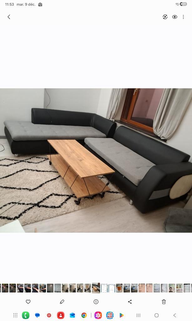 CANAPE EN L - UNE OPPORTUNITE A SAISIR!, Maison & Meubles, Canapés | Coins salons complets, Comme neuf, Bois, Synthétique, Tissus