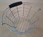 Te koop hoge metalen fruitmand met hengsel (hoogte: 20 cm)., Overige materialen, Mand, Rond, Ophalen of Verzenden