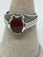 Zilveren Ring met carneol  maat 24 - Heren, Handtassen en Accessoires, Ringen, 20 of groter, Nieuw, Ophalen of Verzenden, Met edelsteen