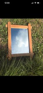 Massieve grote teak spiegel 75 x 56 cm, Huis en Inrichting, Woonaccessoires | Spiegels, Ophalen, Zo goed als nieuw, Minder dan 100 cm