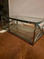 Salon tafel inox met glas 120x 70 cm, Huis en Inrichting, Glas, Ophalen of Verzenden, Zo goed als nieuw