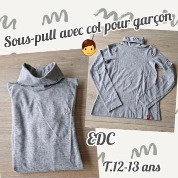 Sous-pull avec col roulé pour garçon -gris-EDC-T.12 ans beschikbaar voor biedingen