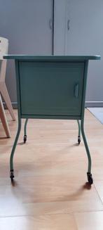 IKEA Vettre turquoise blauw metalen nachtkastje - 46x46 cm -, Ophalen, Gebruikt