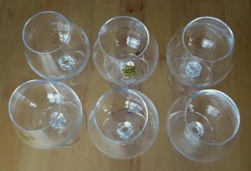 6 vintage Cognacglazen Cristal d'Arques beschikbaar voor biedingen