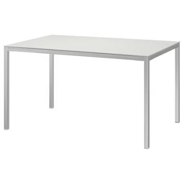 Table en verre blanc 1,80 m x 0,85 m