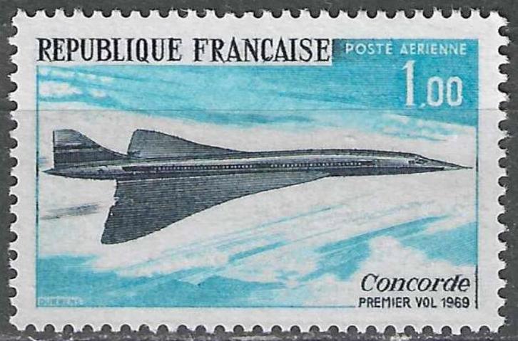 Frankrijk 1969 - Yvert 43PA - Eerste vlucht Concorde (PF), Postzegels en Munten, Postzegels | Europa | Frankrijk, Verzenden
