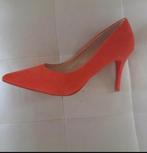 Chaussures à talons haut en daim rouge orange, Ophalen of Verzenden
