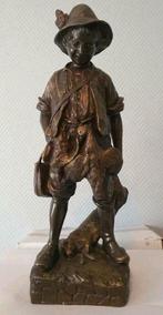 AUGUSTE CACE kleine jager gesigneerd in brons 14kg, Antiek en Kunst, Ophalen of Verzenden, Brons