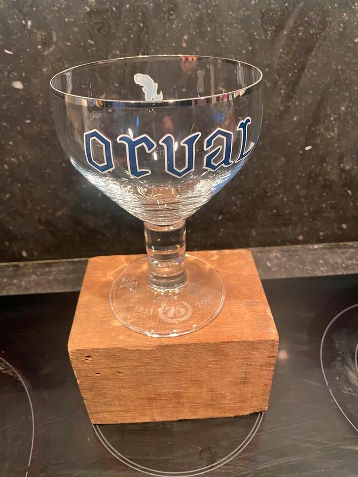 ORVAL verre/glas 75 ans (1931-2006) gegraveerd, Verzamelen, Biermerken, Gebruikt, Glas of Glazen, Overige merken, Ophalen of Verzenden