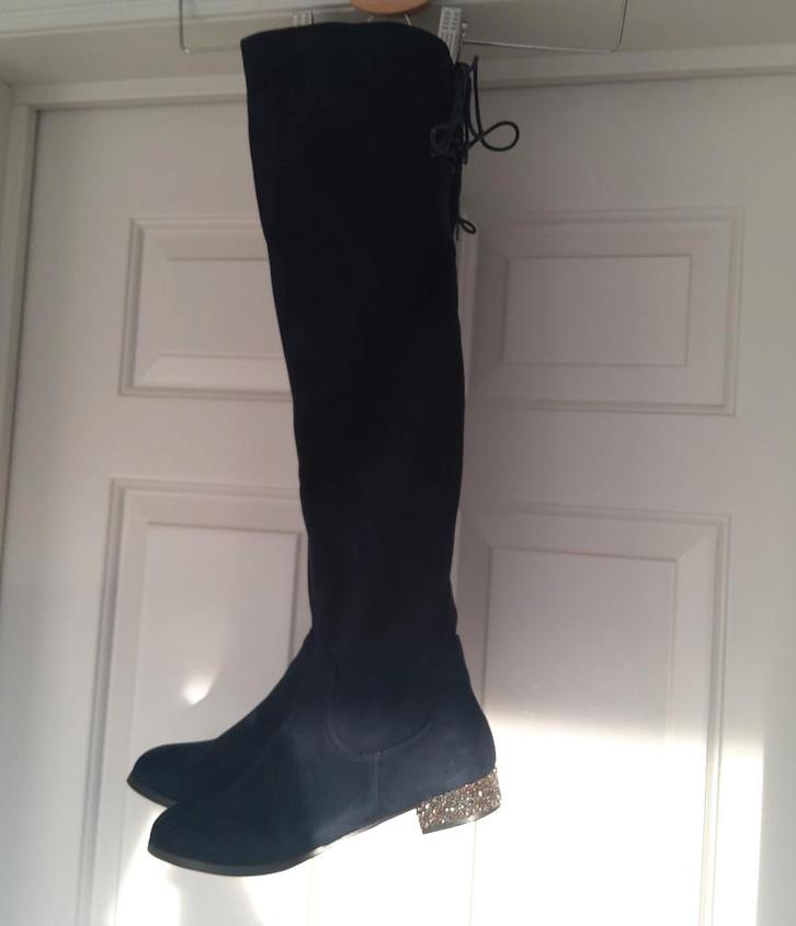 Blauwe overknee laarzen, Kleding | Dames, Schoenen, Gedragen, Hoge laarzen, Blauw, Ophalen of Verzenden