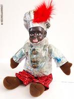 Authentieke etalage glitter zwarte Piet pop - 25cm, zilver, Diversen, Verzenden
